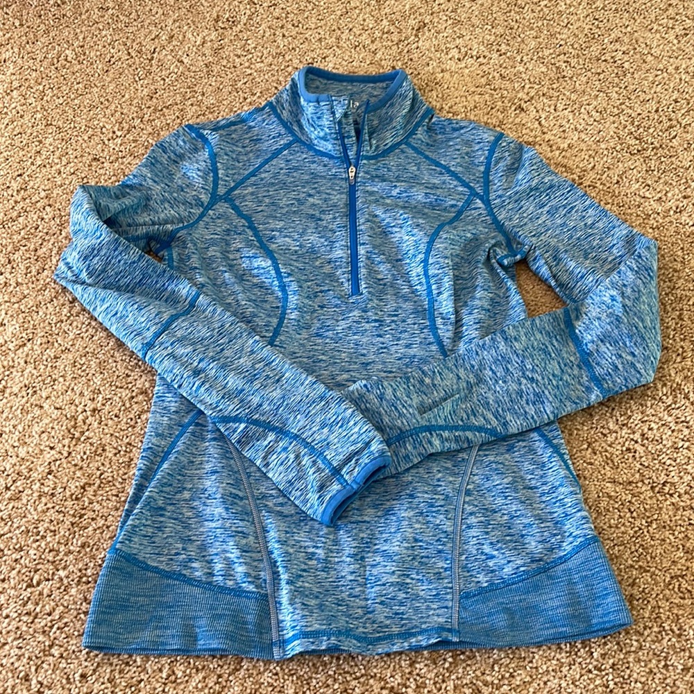 Zella blue heathered quarter zip.